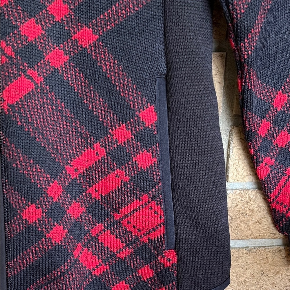 T by Talbots Black Jacket with Red Plaid Zip Front - Picture 6 of 6